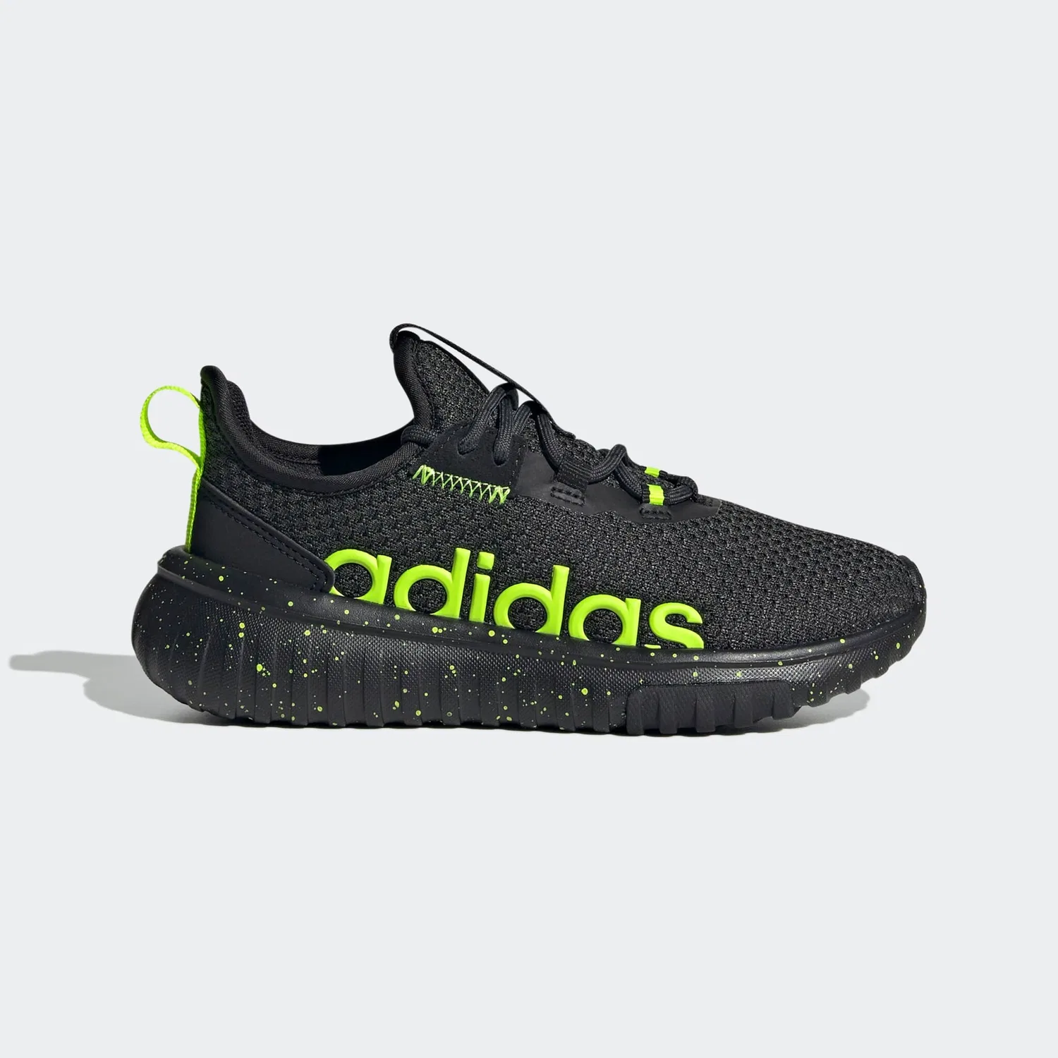 Детские кроссовки с Cloudfoam Adidas Sportswear, Core Black/Lucid Lemon — фото 2