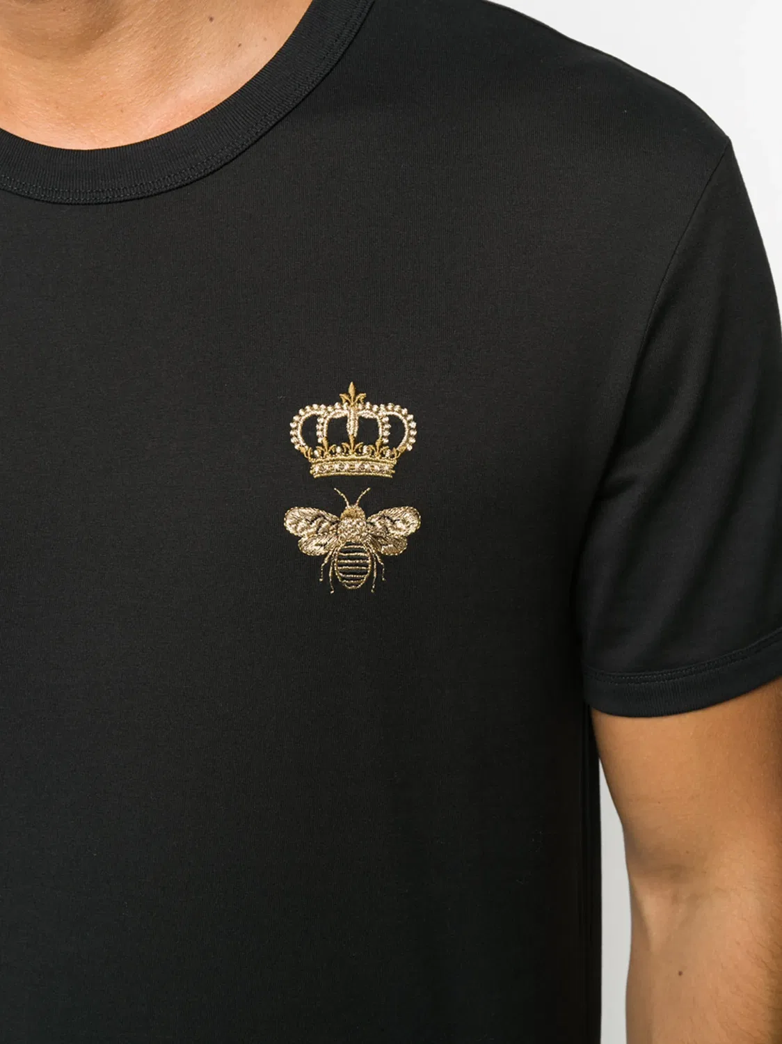 Эмблемированная хлопковая футболка Dolce & Gabbana, черный — фото 3