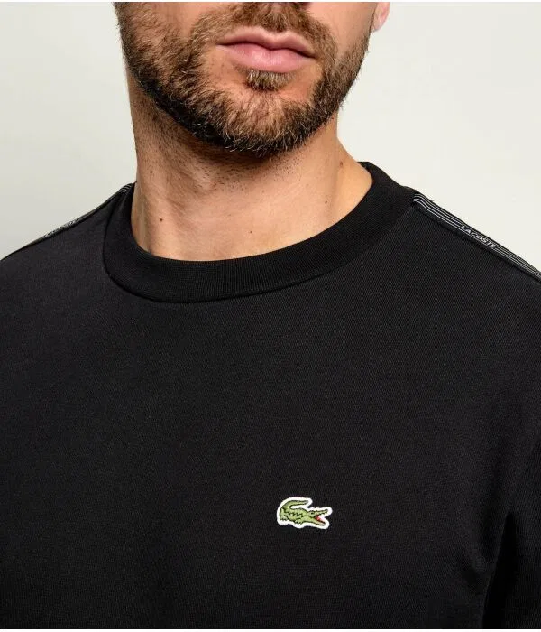Футболка с длинным рукавом Lacoste Felpa, мужская, черный — фото 4