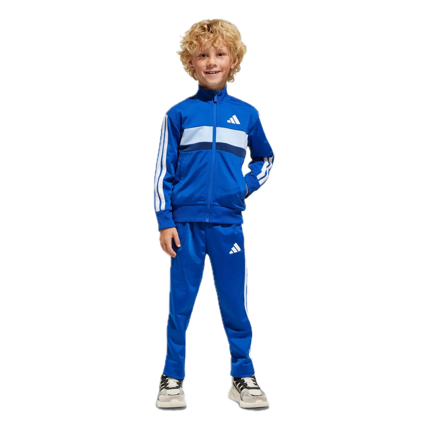 Детский спортивный костюм с тремя полосками Adidas, синий — фото 2