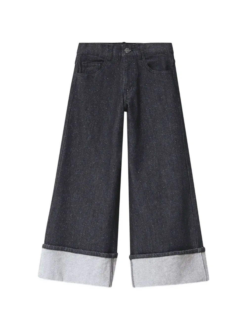 Широкие джинсы с блестками DKNY Kids, черный