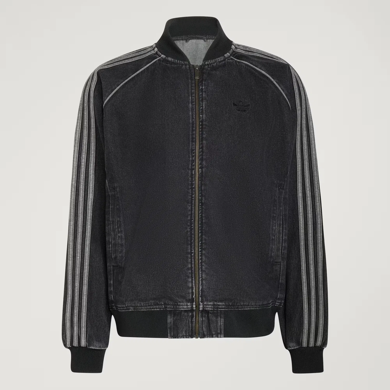 Мужская олимпийка из денима свободного кроя SST Adicolor Adidas Originals, черный деним — фото 4