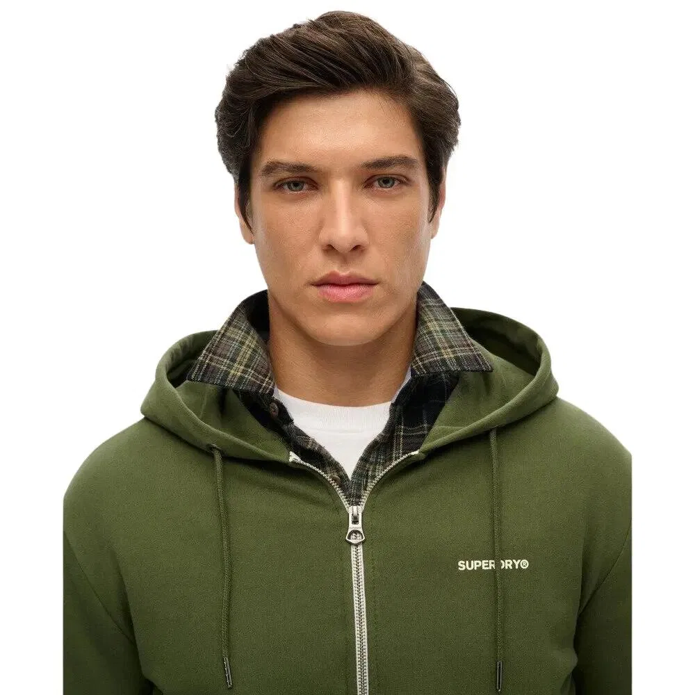 Мужское худи с капюшоном и молнией Superdry, Khaki — фото 4