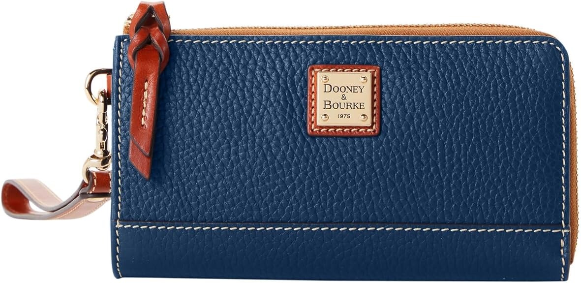 

Сумка Dooney & Bourke, ремешок на молнии с отделкой Pebble Grain, джинсовый