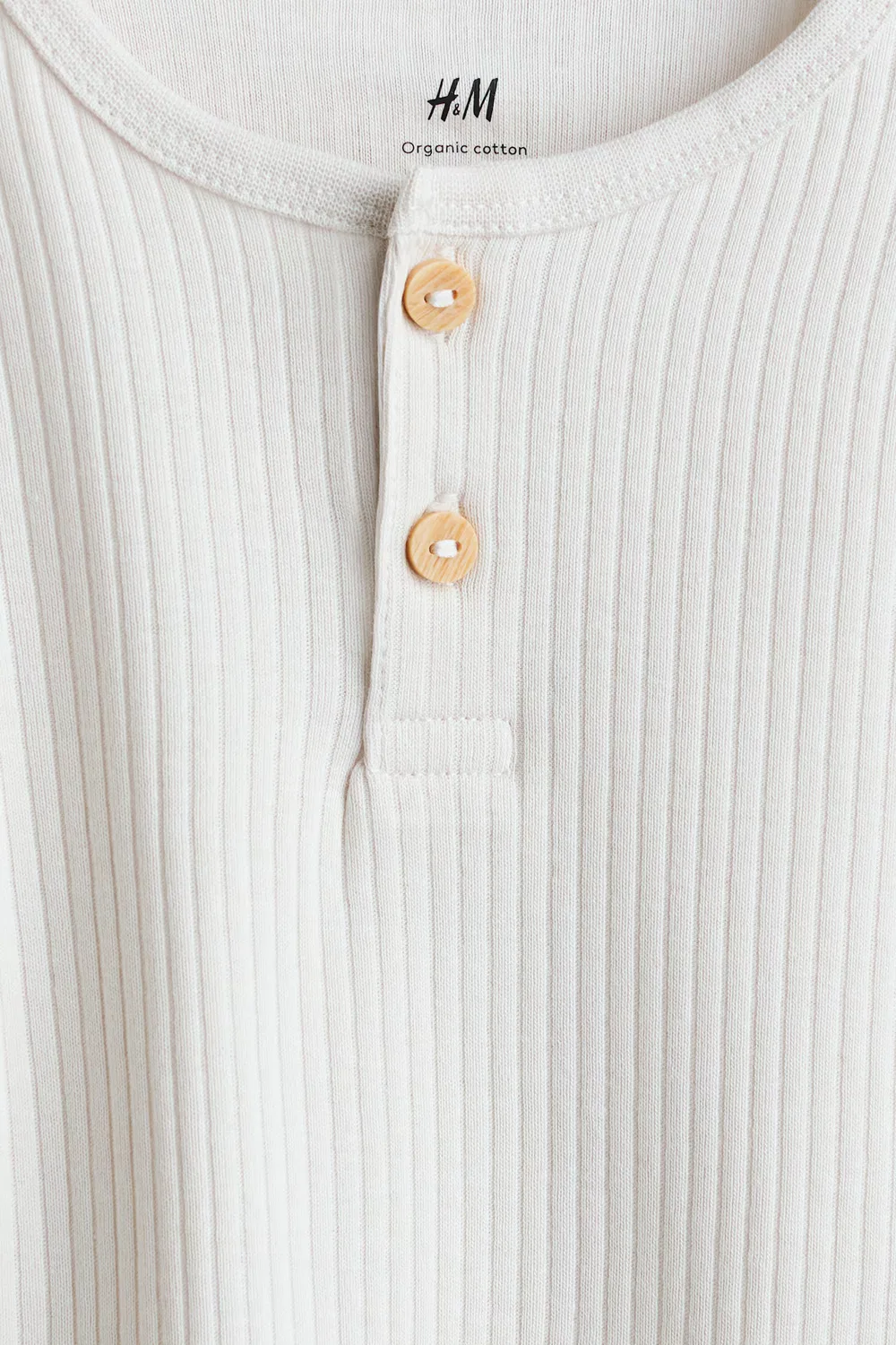 Комплект из двух хлопковых рубашек-поло H&M, Beige/Weiß Gestreift — фото 2