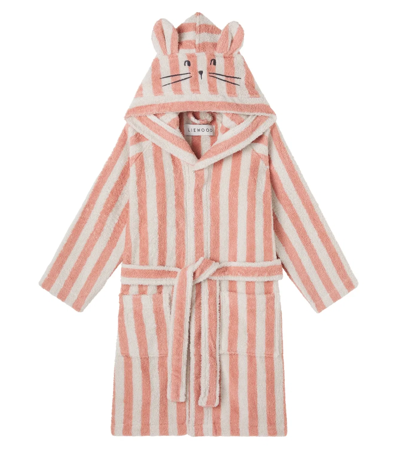 Махровый халат с капюшоном Liewood, Coral Pink Cream