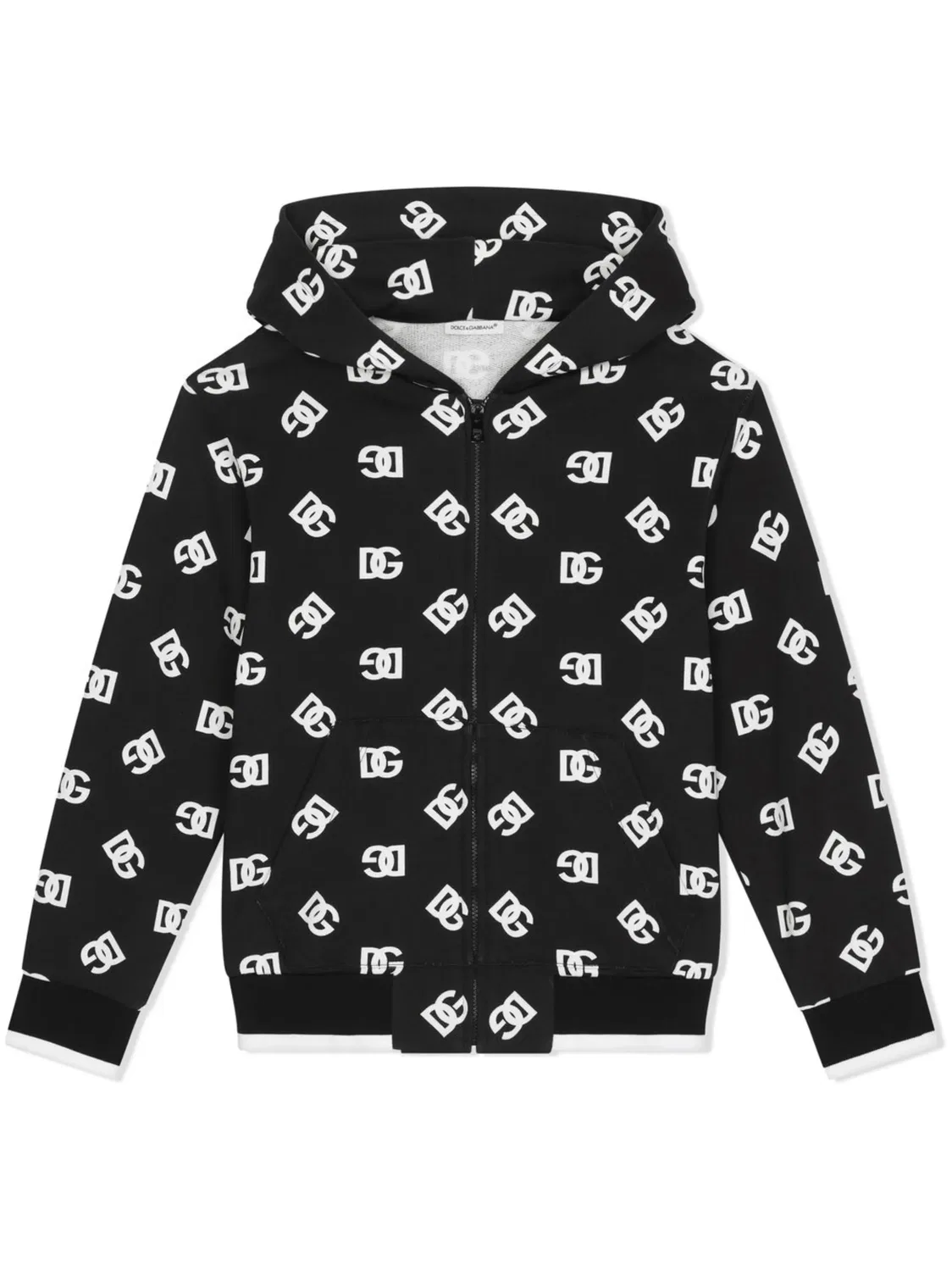 Толстовка с Застежкой Молния и Логотипом Dolce & Gabbana, черный