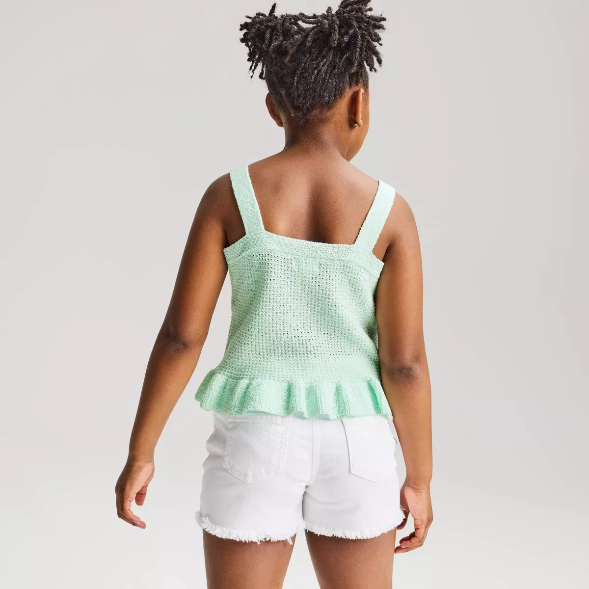 Детский свитер-топ для девочек с баской Peplum Sweater Tank Top GIRLS 4-16 SEPARATES, Green — фото 2