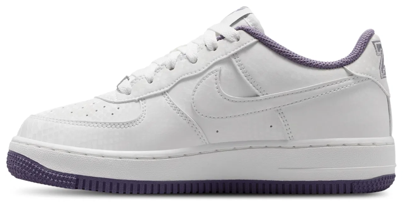 Детские кроссовки для мальчиков с синтетической кожей Nike Kobe AF1, Summit White Purple — фото 2