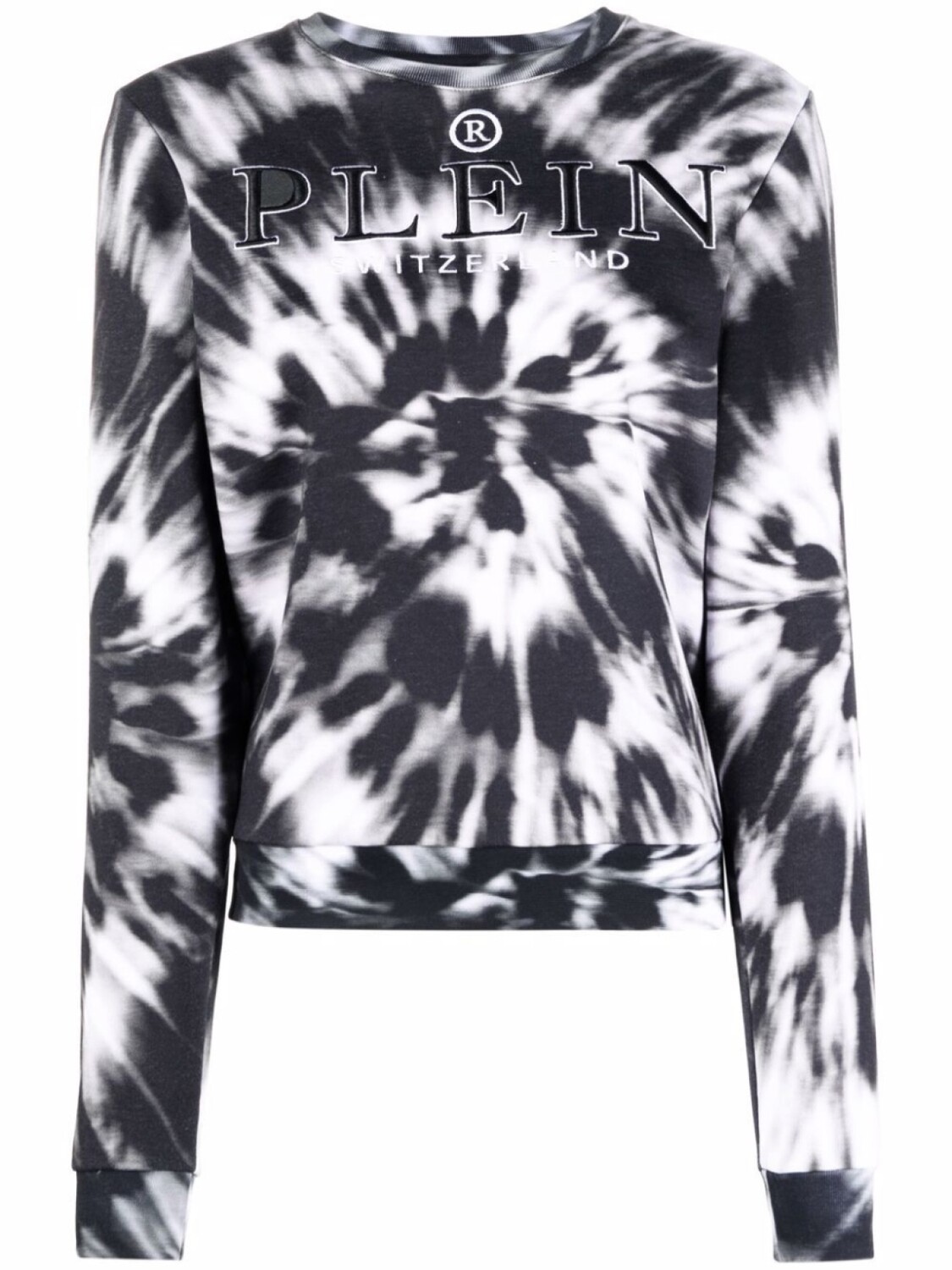 

Philipp Plein футболка с вышитым логотипом и принтом тай-дай, черный