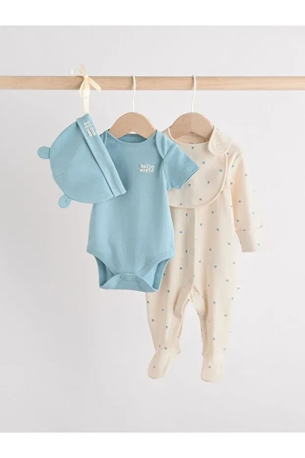 Детский комбинезон для новорожденных хлопковый комплект 4 предмета Next Baby, Multicolor