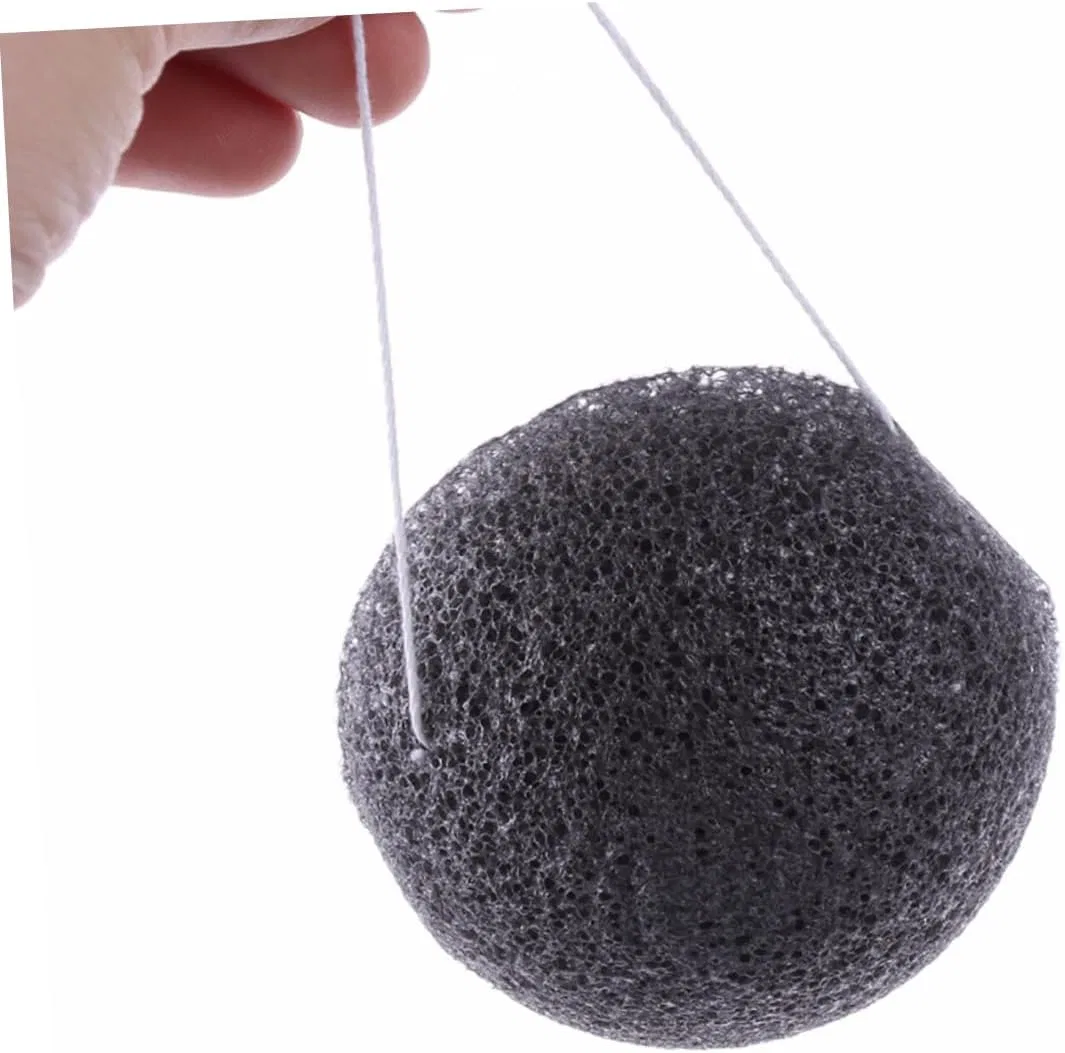 Пилинговый спонж для лица с активированным углем, Konjac, Healeved, 7x4x7 см