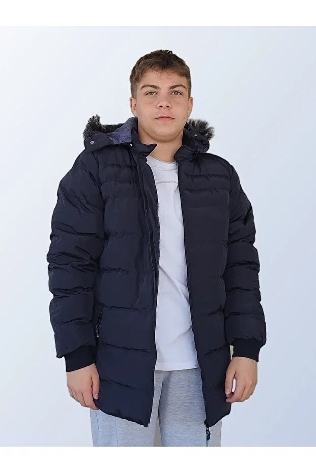 Детское пальто для девочек с капюшоном Besa, Navy Blue