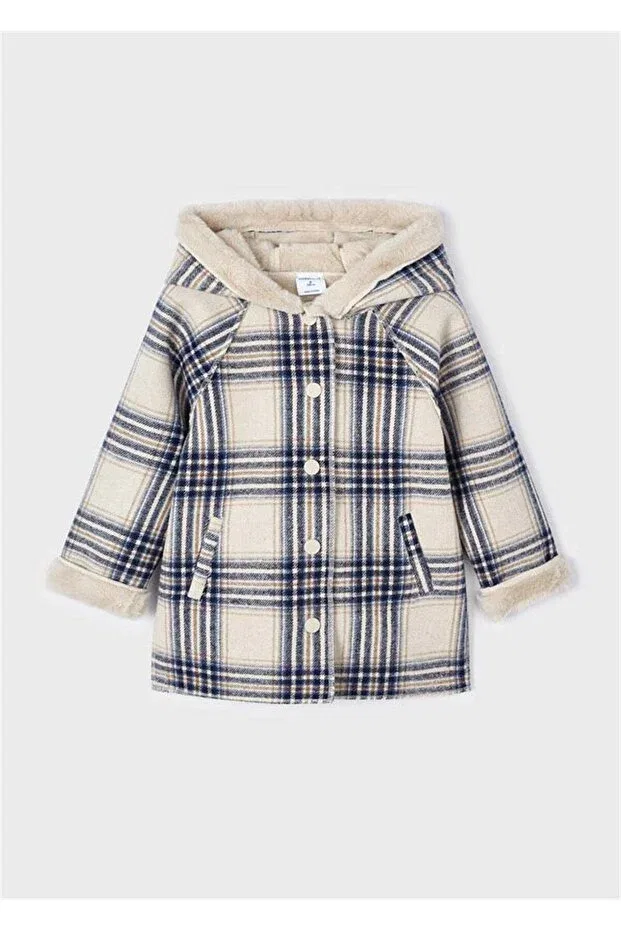 Детское пальто для девочек с принтом Aster Cashmere Mayoral, Navy Blue — фото 2
