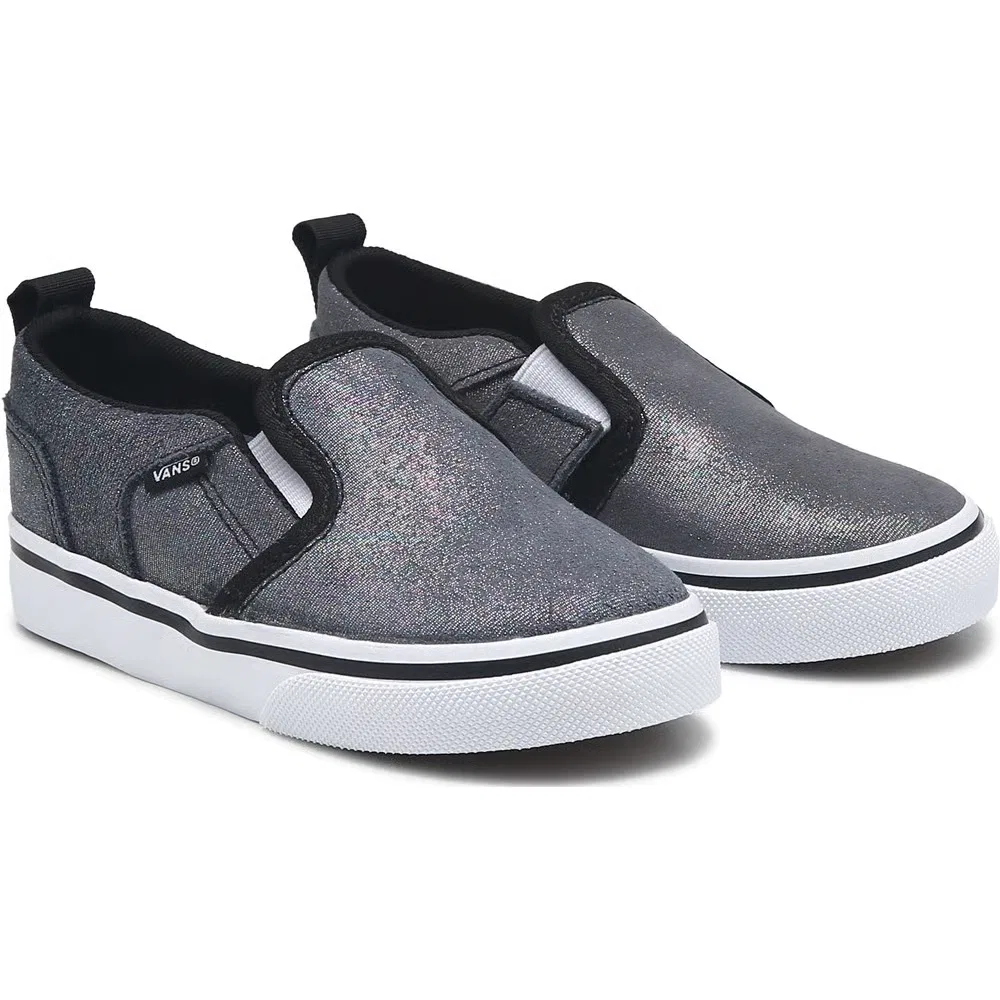 Детские слипоны Asher для малышей Vans, Black/Shimmer