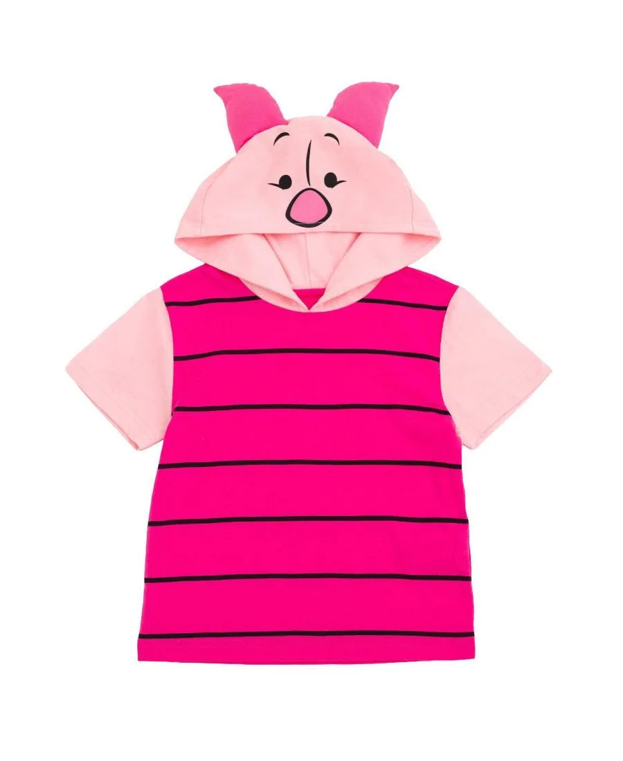 Детское худи с капюшоном и ушками, с принтом Winnie the Pooh Nightmare Before Christmas, Piglet Pink Stripes