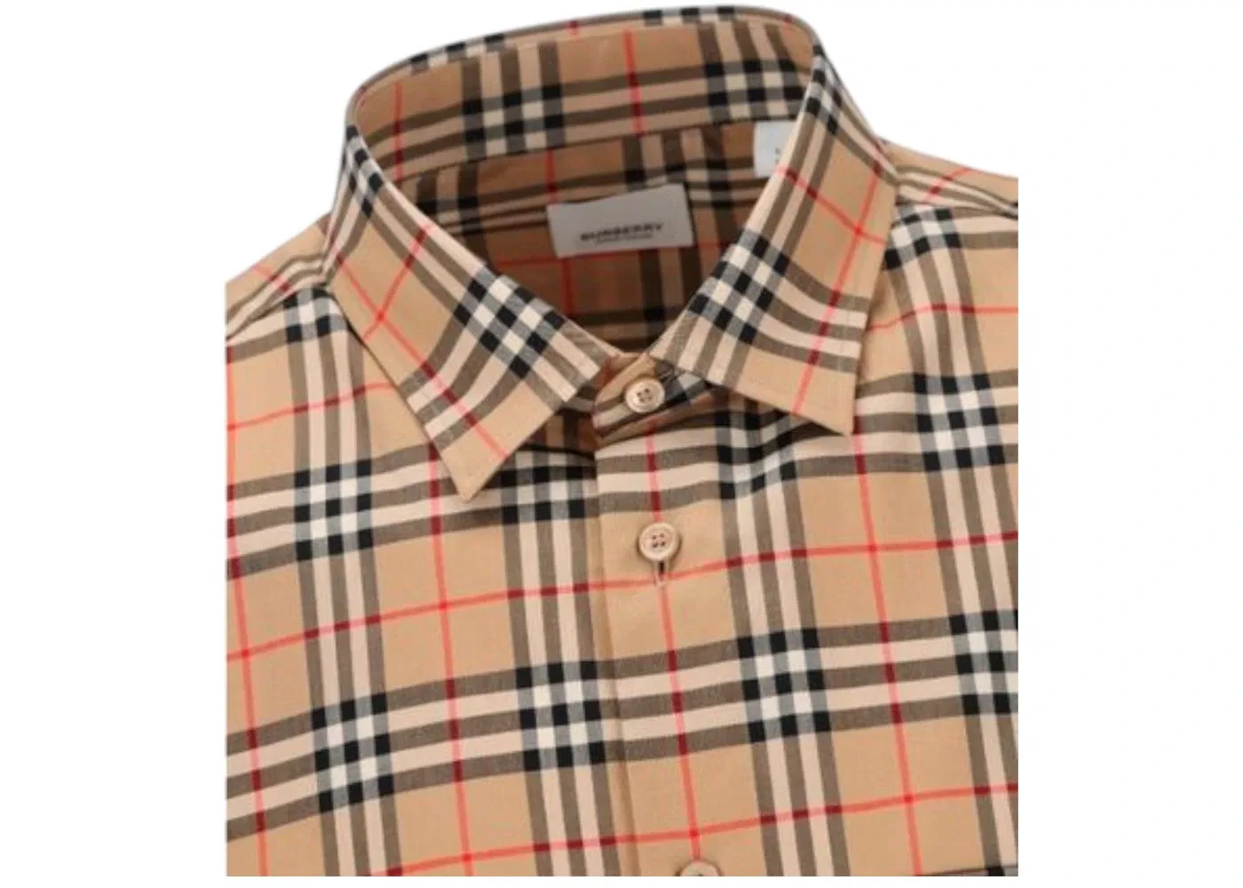 Мужская рубашка с клетчатым принтом Shirt Burberry, Archive Beige — фото 3