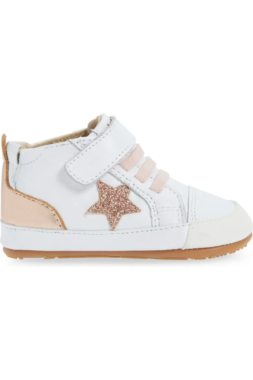 Детские кеды спортивные с регулируемым ремешком Bub OLD SOLES, Snow/Copper/Glam — фото 3