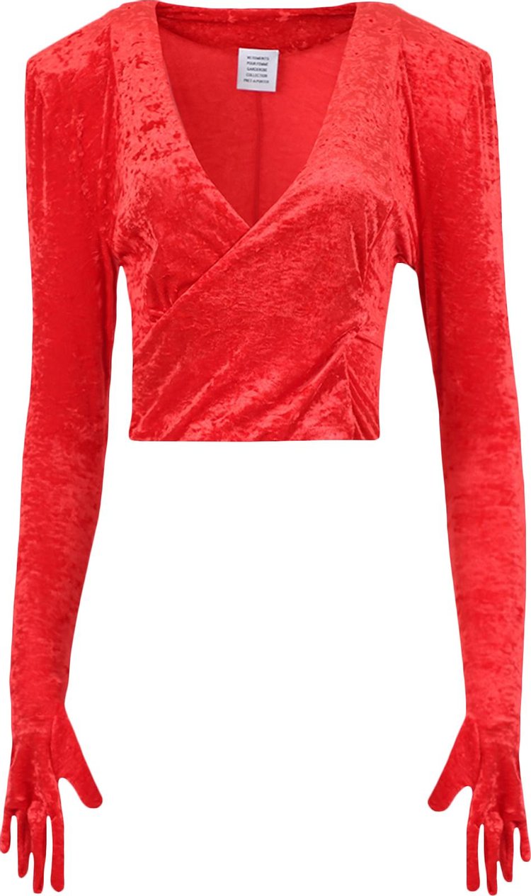 Топ Vetements Velvet Dynasty Top With Gloves 'Red', красный - фото