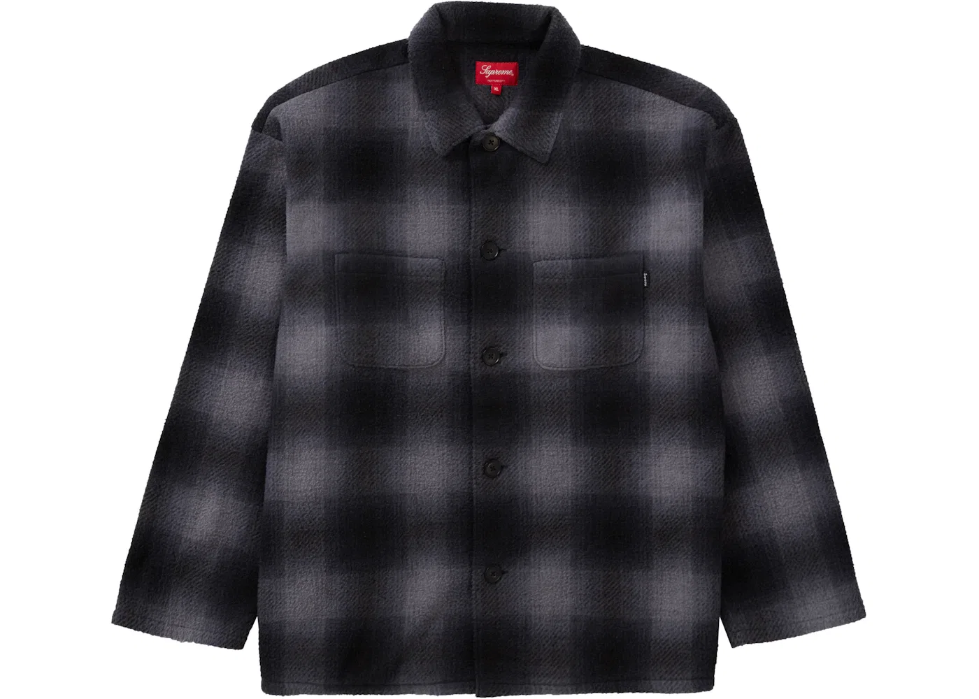 Мужская рубашка из флиса с принтом Supreme Shadow Plaid, Black