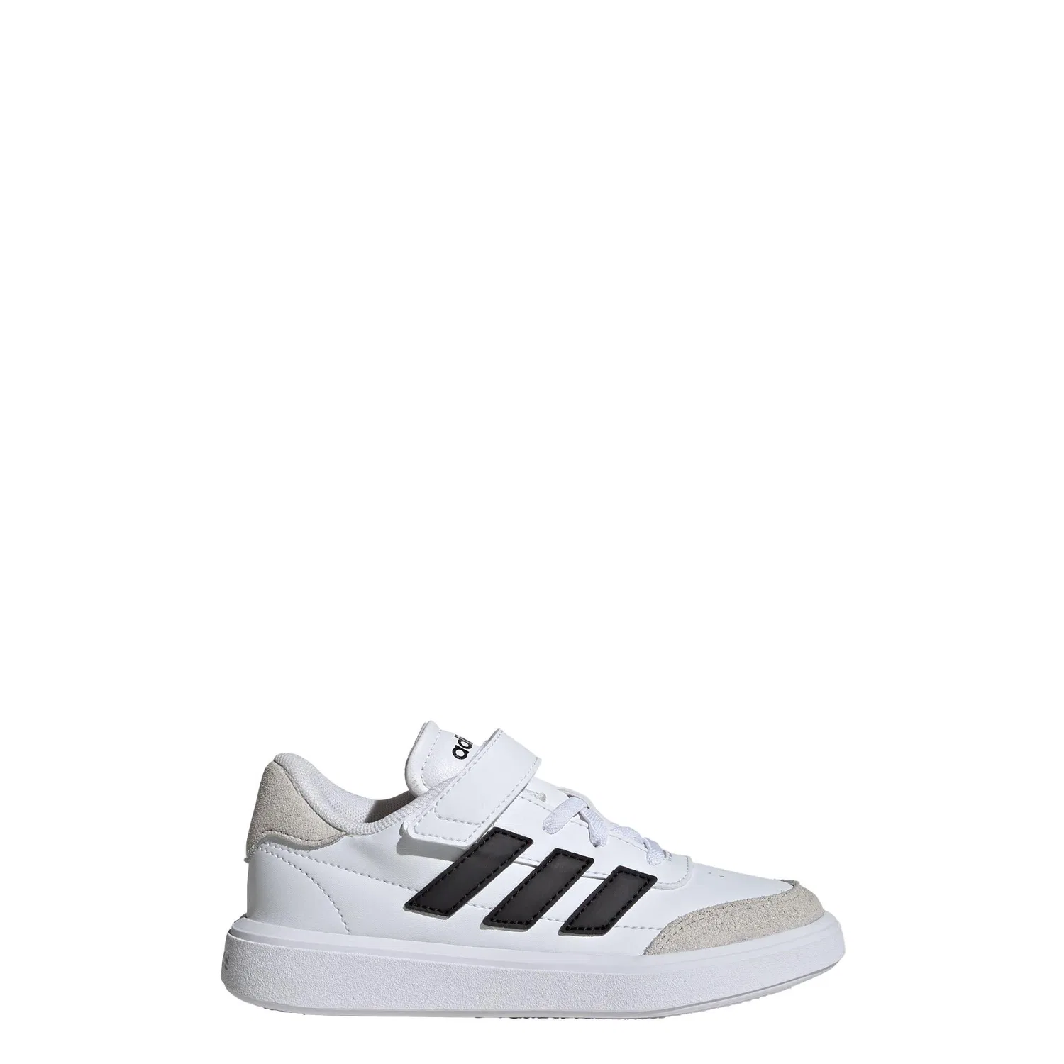 Детские классические спортивные кожаные кроссовки Courtblock Adidas, Цвет Weiss Schwarz Grau
