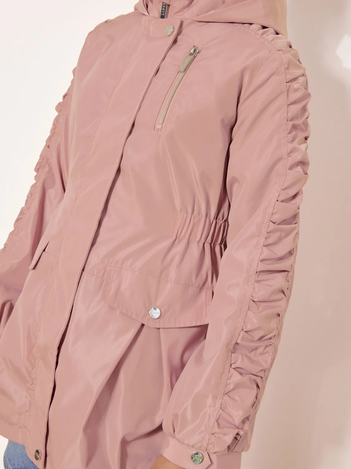 Дождевик LIPSY Pink Shower Resistant Lightweight Ruched, розовый — фото 3