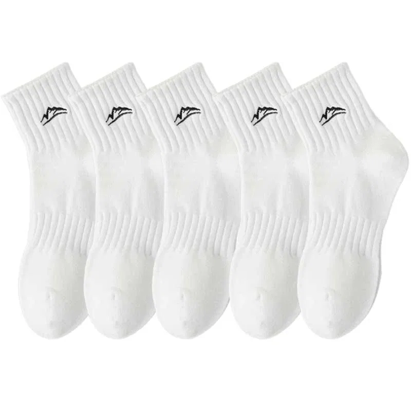 Детские носки до колена с хлопком, комплект из 5 пар, White 5 Pack MIIOW
