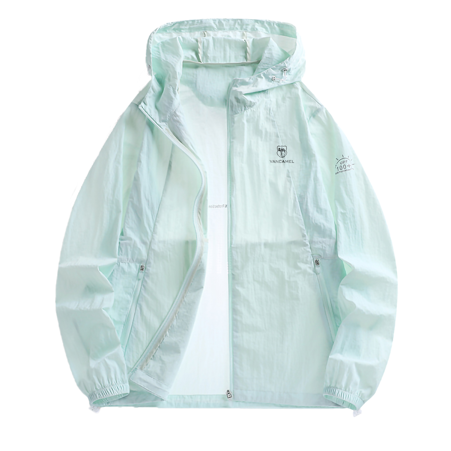 

Защитная одежда от солнца унисекс худи тонкий прямой крой VanCamel, mint зеленый