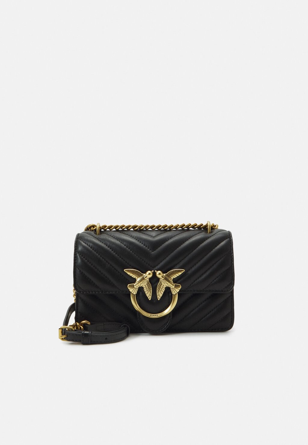 

Сумка кросс-боди Pinko Love One Mini с логотипом, черный
