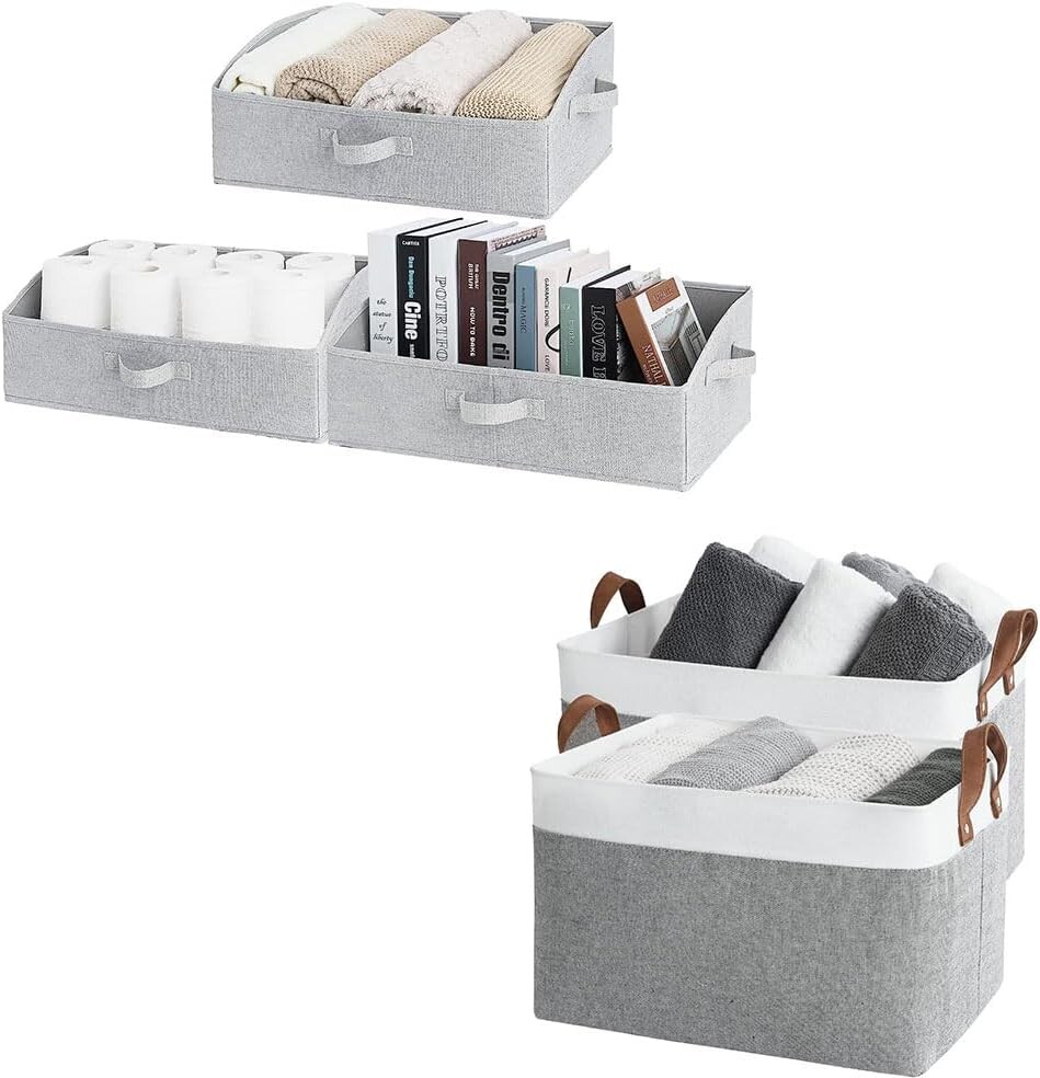 

Хранение Складные трапециевидные контейнеры для хранения из 3 штук и прямоугольные гардеробные корзины из 2 штук StorageWorks