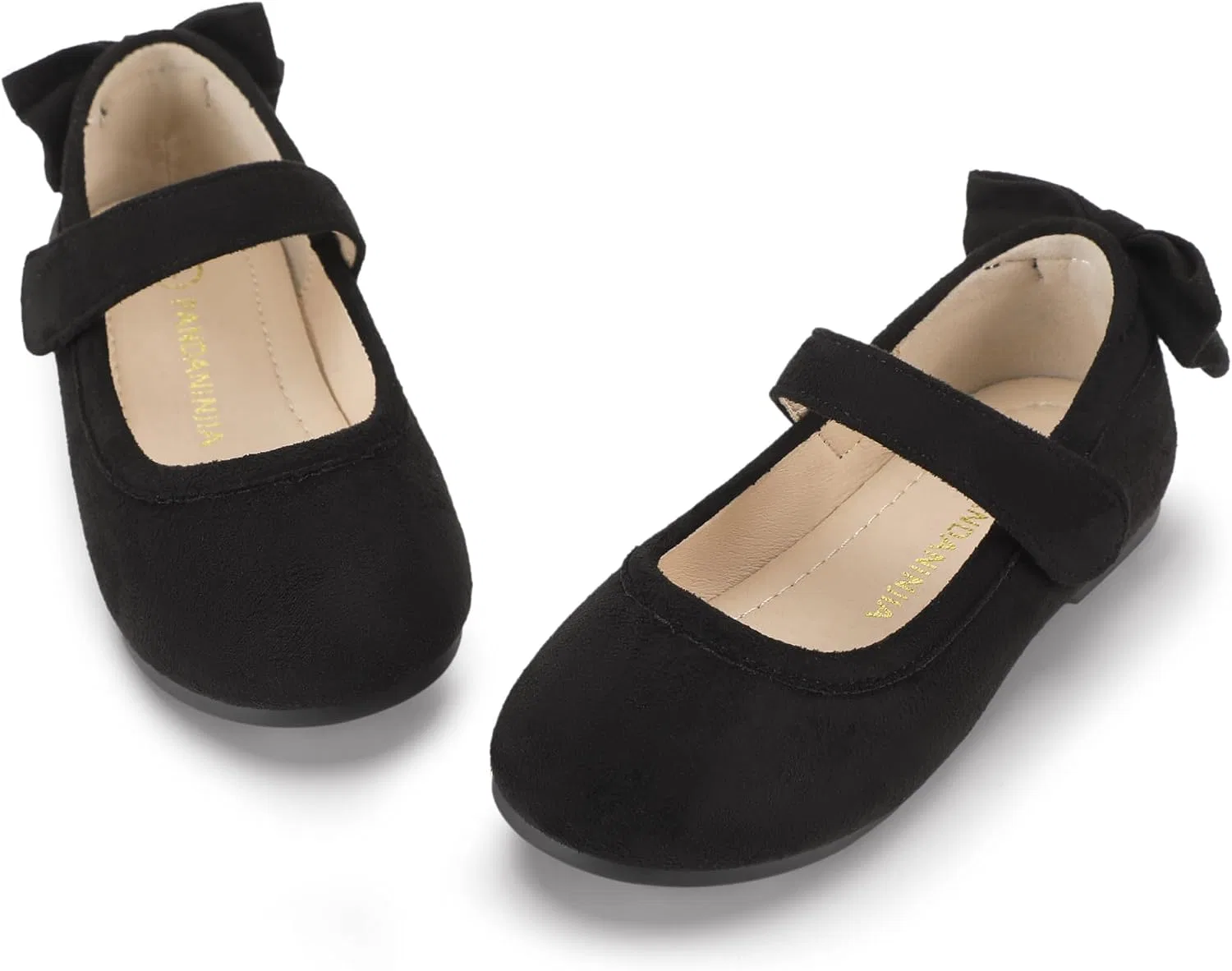 Детские балетки для девочек с цветочным принтом PANDANINJIA, Blacksuede