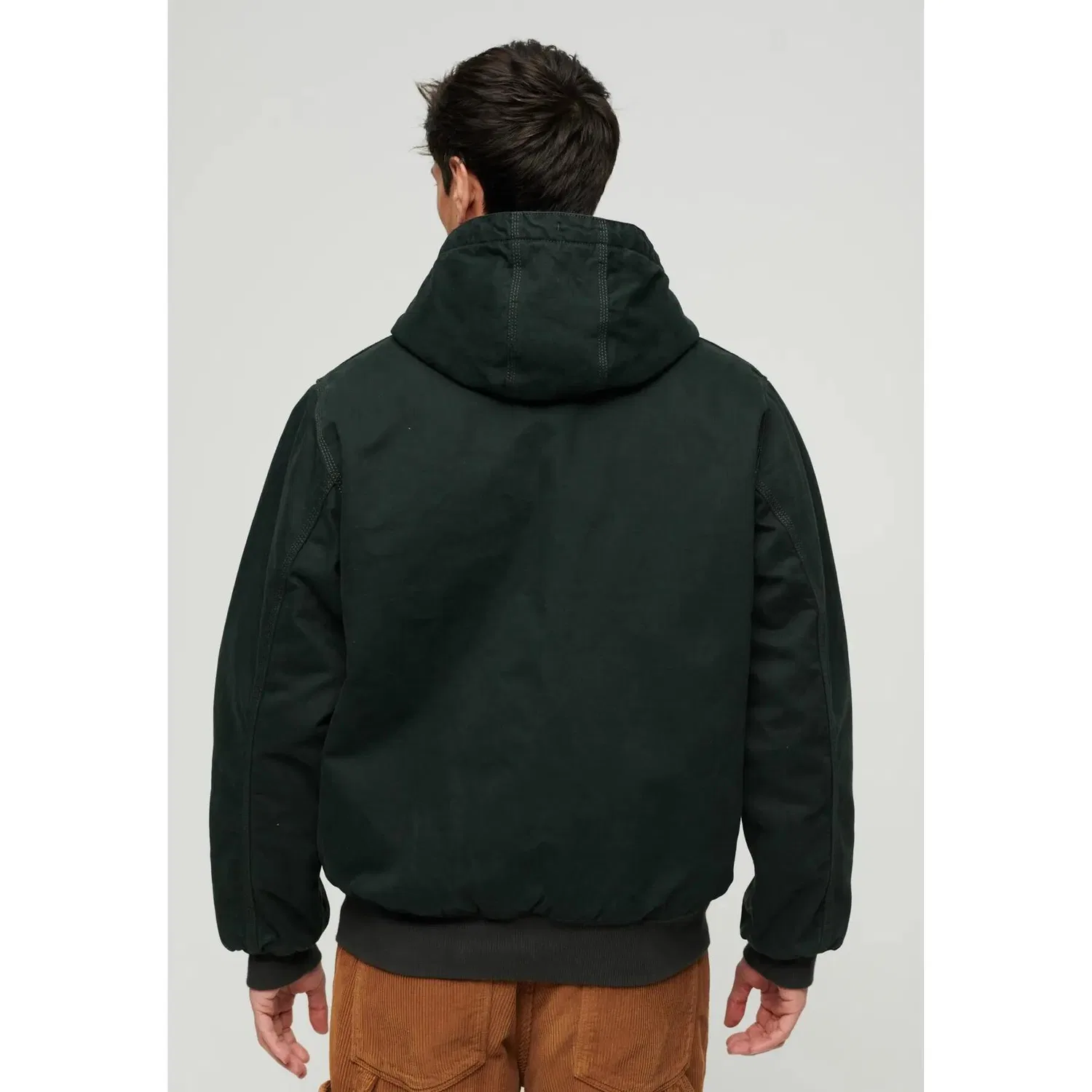Мужская стеганая куртка-бомбер с капюшоном Surplus Superdry, Зеленый — фото 4