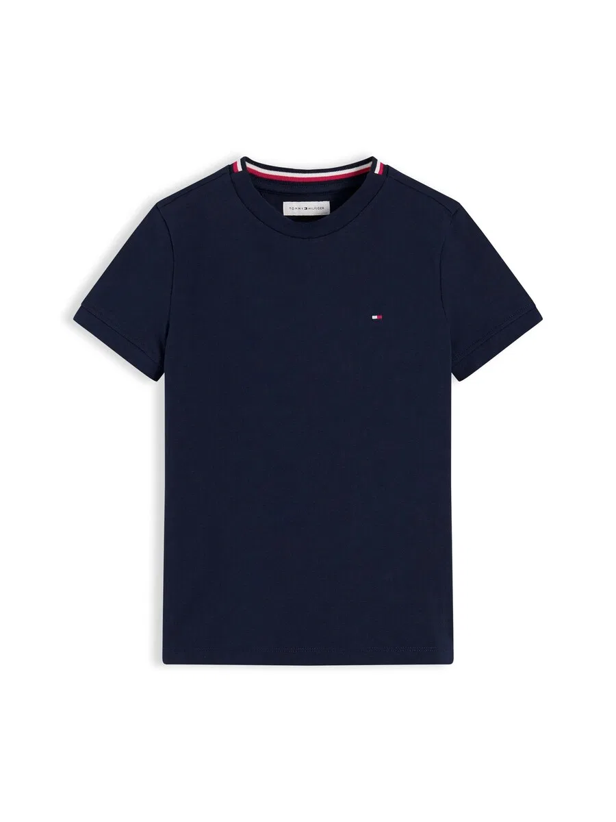 Рубашка TOMMY HILFIGER с фирменным воротником из тесьмы, темно-синяя