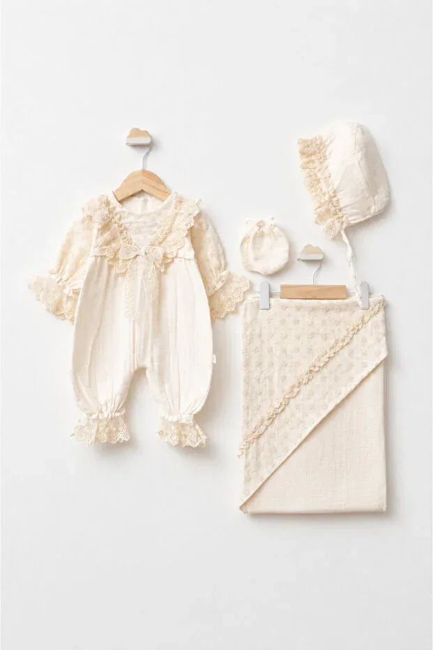 Детский комбинезон для девочек хлопковый Pugi Baby, Beige