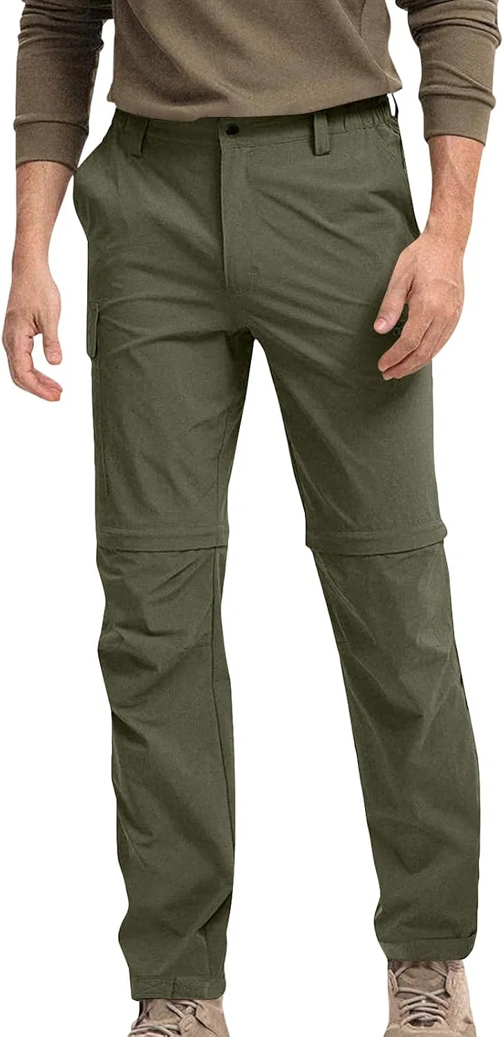 Мужские быстросохнущие брюки-трансформеры Zip Off Pants, тёмно-зелёный — фото 2