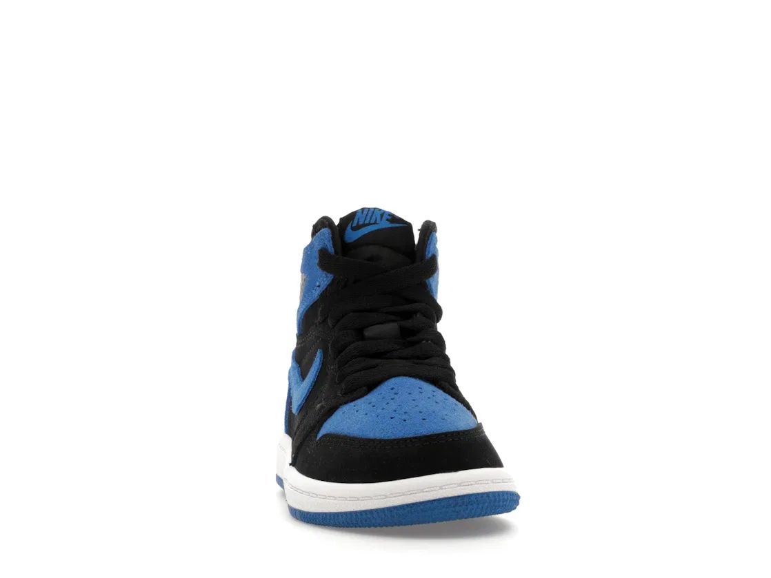 Детские кроссовки высокие с замшей Jordan 1 Retro High OG Royal Reimagined Jordan, Black/Royal Blue/White — фото 2
