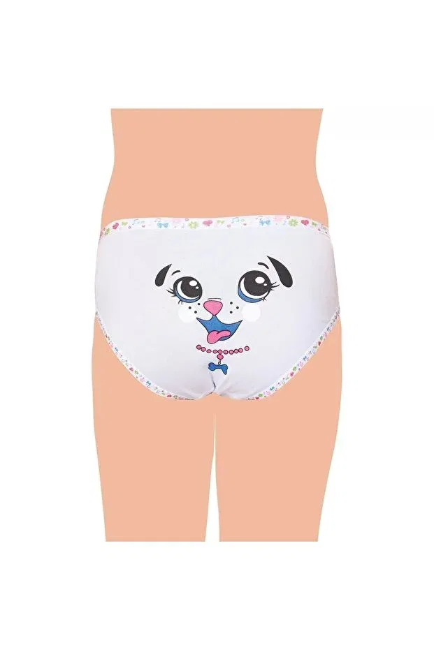 Детские трусы для девочек с принтом Elestan Back Printed Girls' Slip Panties 12 Pack Tutku, Karikikrenk