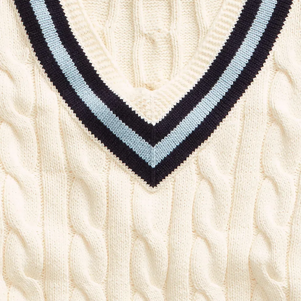 Мужской джемпер с V-образным вырезом Polo Ralph Lauren, Beige — фото 4