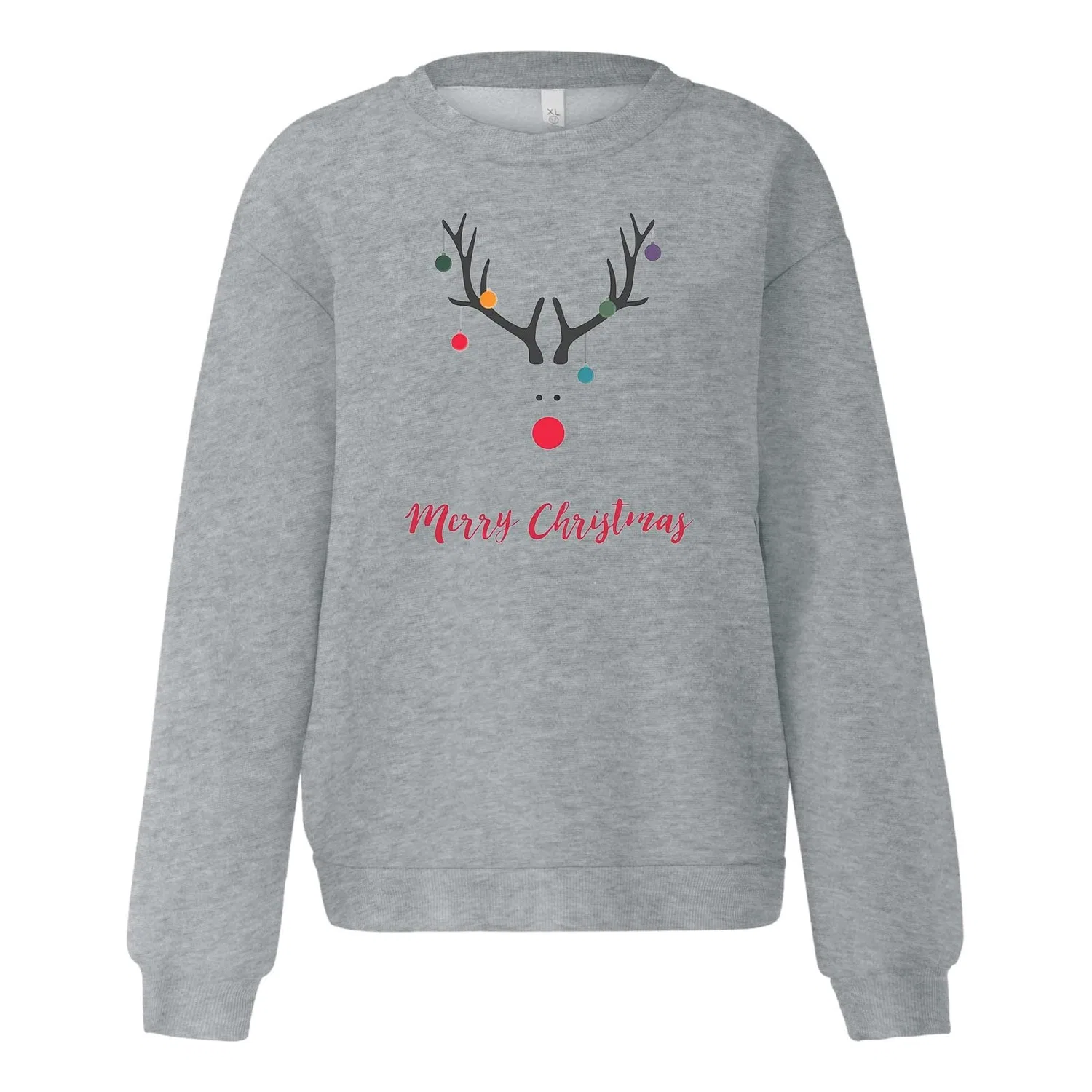 Женский свитшот с принтом Christmas Jumper, 2-grey — фото 3