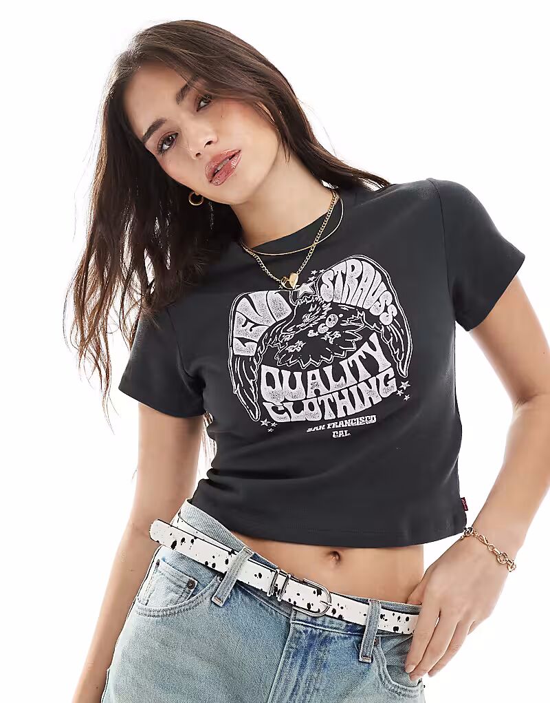 

Футболка Levi's со спортивным принтом и логотипом черного цвета