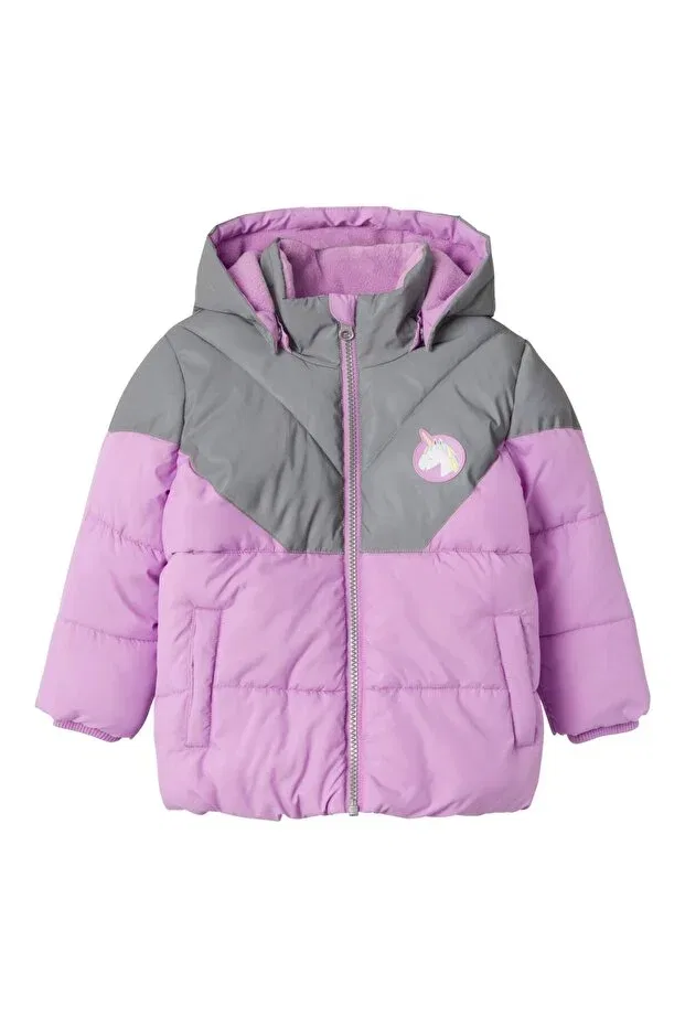 Детское пальто для девочек с капюшоном Name It, Lilac