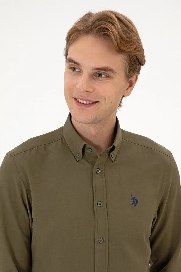 Мужская рубашка с длинным рукавом U.S. Polo Assn., Khaki — фото 2
