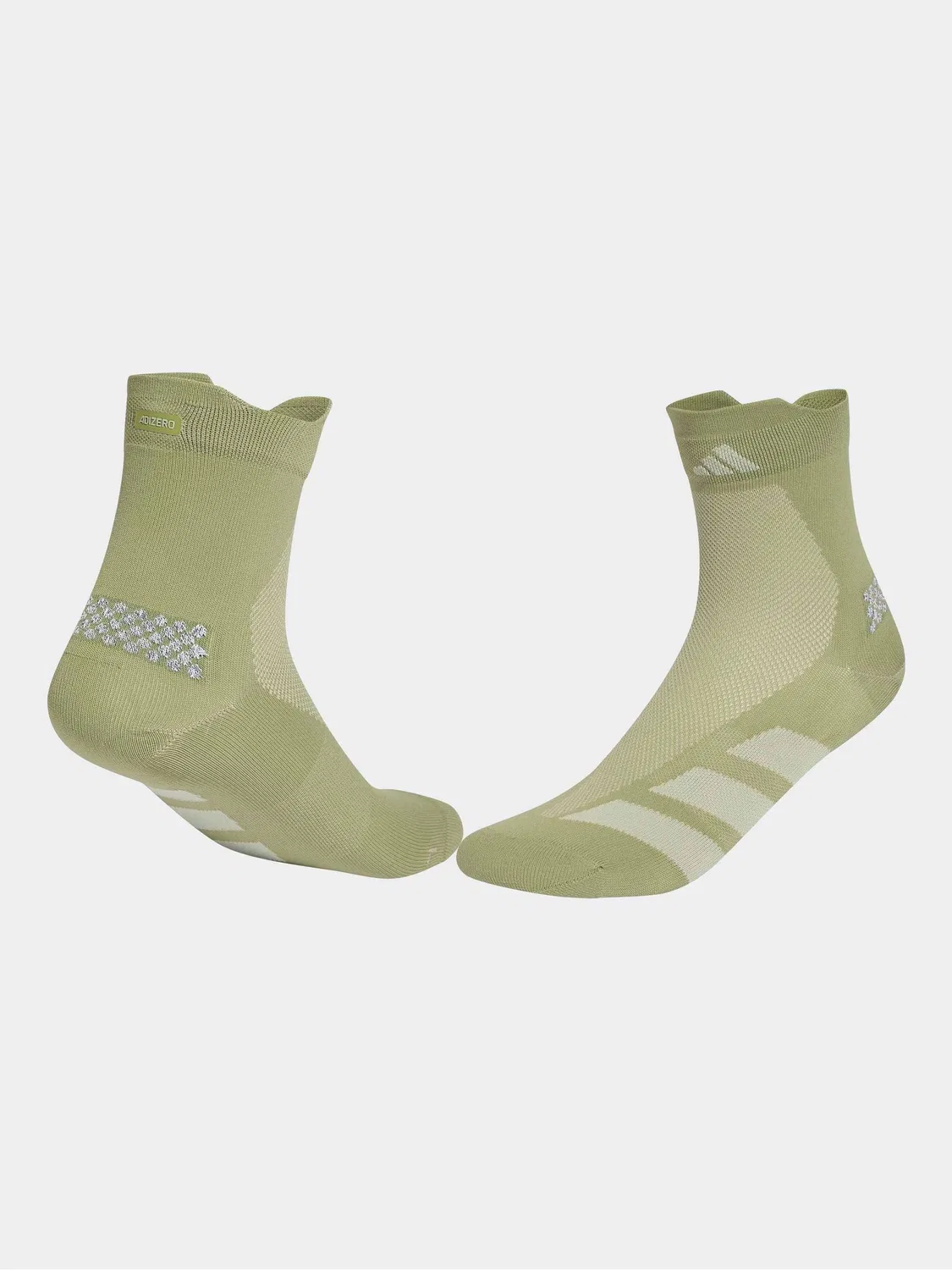 Носки беговые Adizero Quarter Sock adidas, зеленые — фото 4