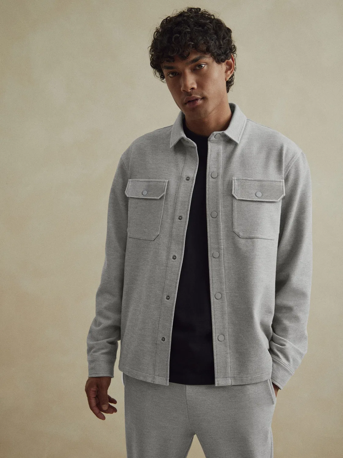 Рубашка-куртка из джерси, Regular Fit Next, серый