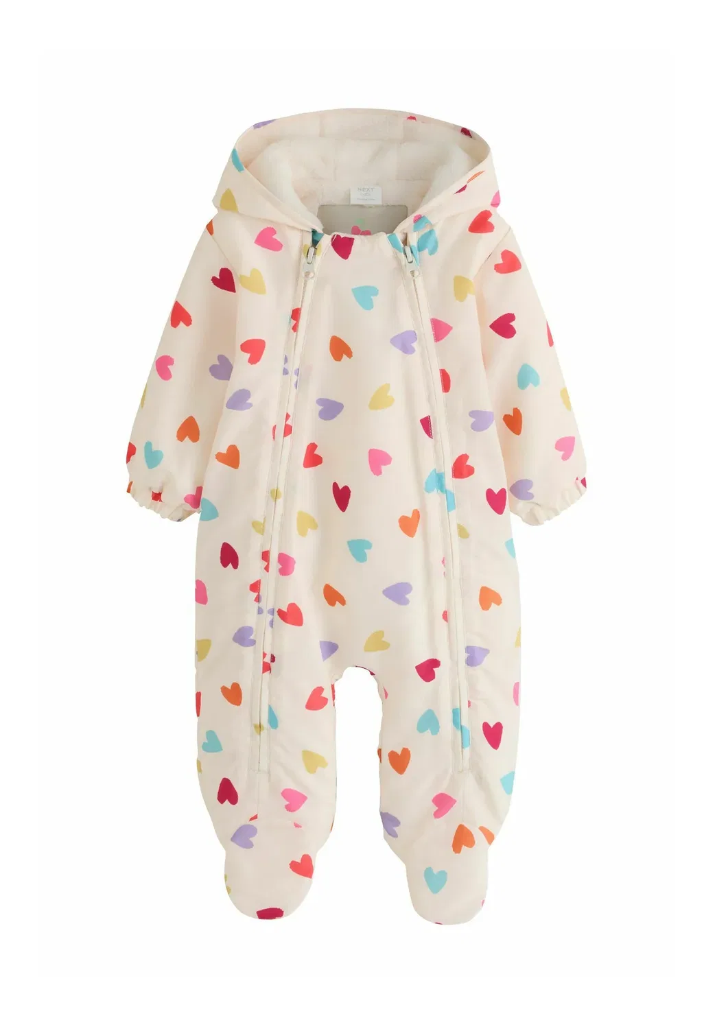 Детский комбинезон с капюшоном Next, Multi Coloured Heart All Over Printed
