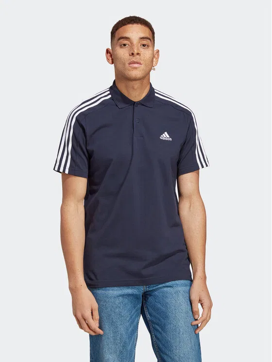Поло regular fit Essentials Adidas, темно-синий