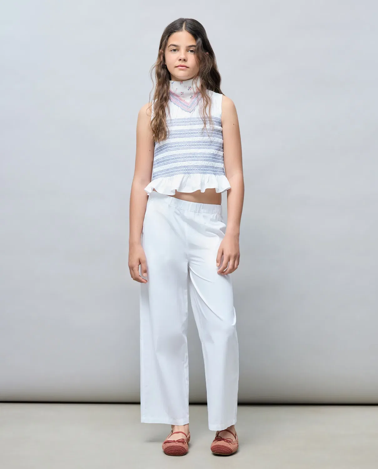 Детский комплект для девочек с воланами Smock Peplum Kids El Corte Inglés, 120 Crudo — фото 2