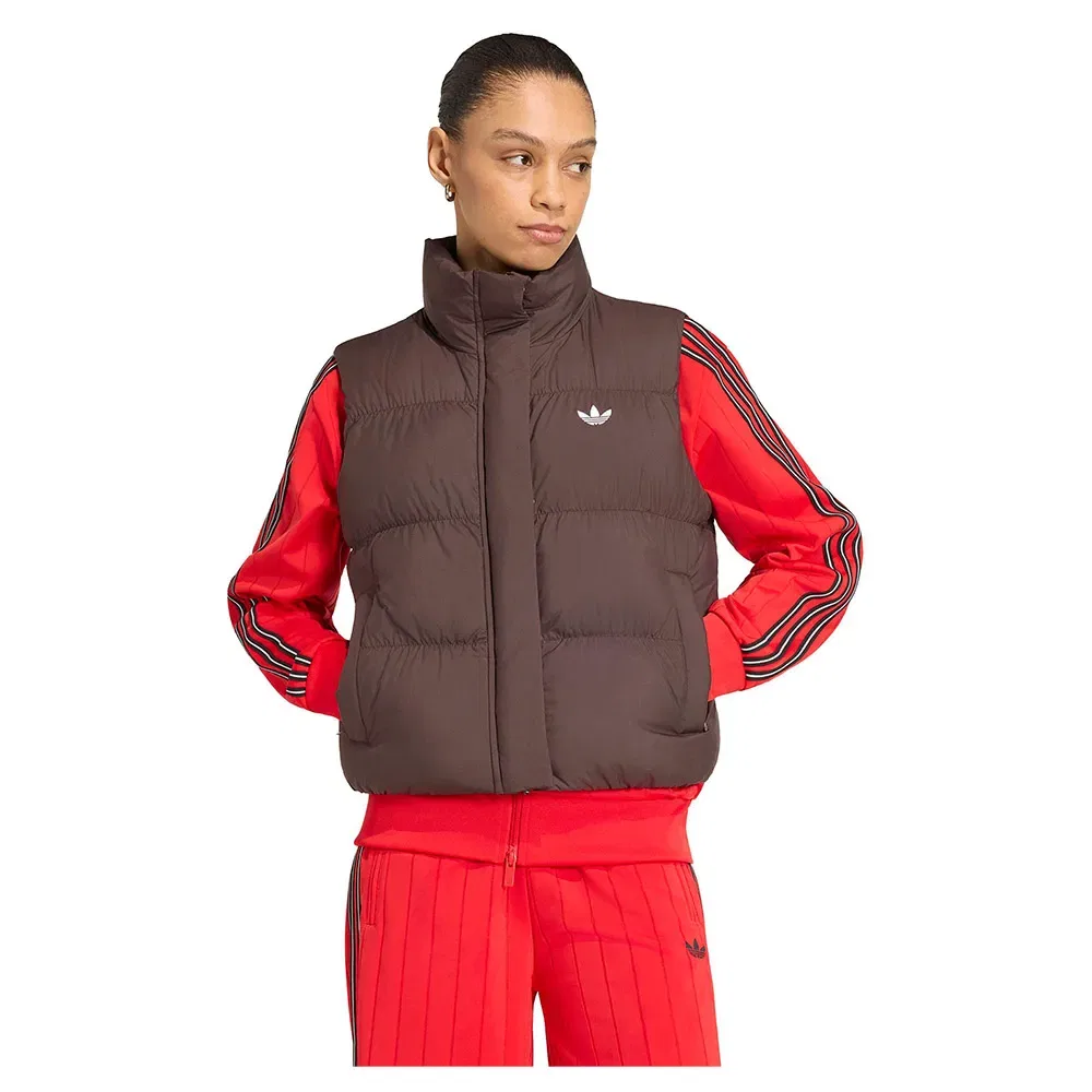 Женский жилет с высоким воротником Regular Padded Adidas Originals, Brown