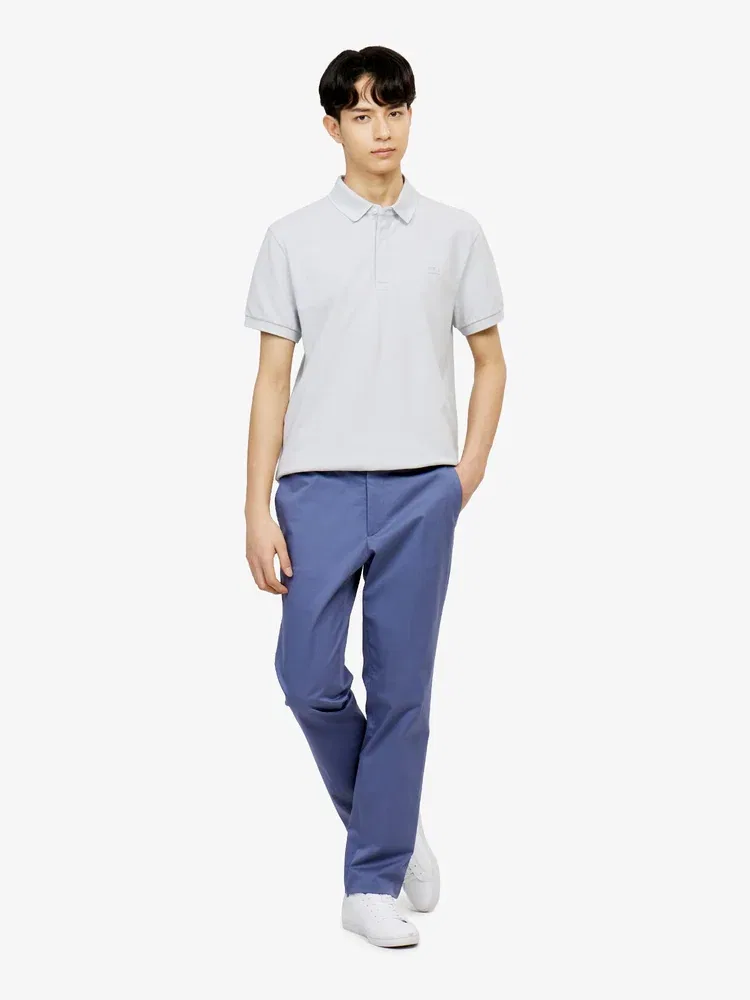 Поло мужское Lacoste PARIS, с коротким рукавом, серебро — фото 4