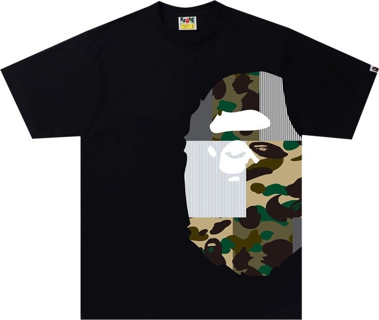 

Футболка BAPE Military Crazy Side Big Ape Head Tee 'Black', черный
